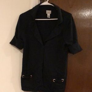 Black Short-Sleeve Chico’s Sweater Size 0